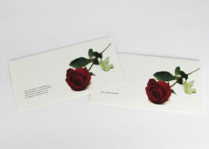 Trauer- und Danksagungskarte mit roter Rose – Motiv B-03