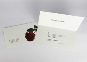 Trauerkarte mit roter Rose – Motiv B-03