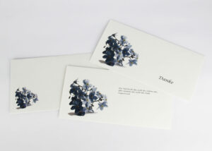 Umschlag, Trauer- und Danksagungskarte mit Vergißmeinnicht – Motiv B-25