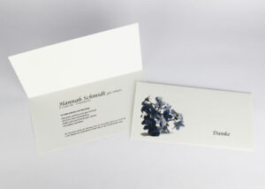 Trauer- und Danksagungskarte mit Vergißmeinnicht – Motiv B-25