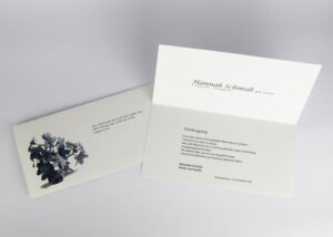 Danksagungskarte mit Vergißmeinnicht – Motiv B-25