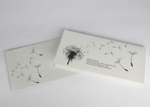 Umschlag und Trauerkarte mit Pusteblume – Motiv S-15