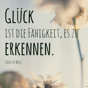 Glück ist die Fähigkeit, es zu erkennen.