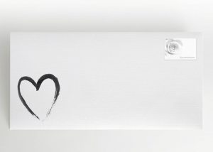 Mit Tusche gezeichnetes Herz - Umschlag Motiv S-08