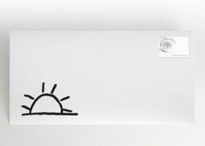 Vom Horizont halb verdeckte gezeichnete Sonne - Umschlag Motiv S-17