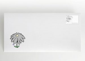 Gezeichnete Blume mit einzelner Träne - Umschlag Motiv S-46
