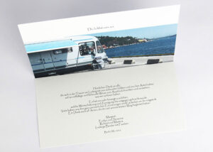 Trauerkarte mit Innenansicht und individuellem Bild