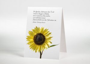 Sonnenblume - Sterbebildchen Motiv B-09