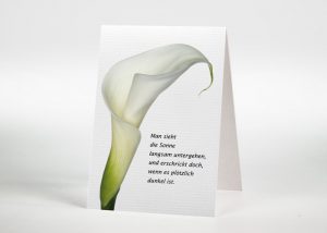 Calla - Sterbebildchen Motiv B-17