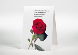 Rote Rose - Sterbebildchen Motiv B-22