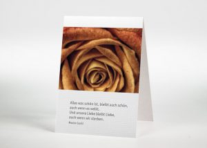 Rote und gelbe Rose - Sterbebildchen Motiv B-27