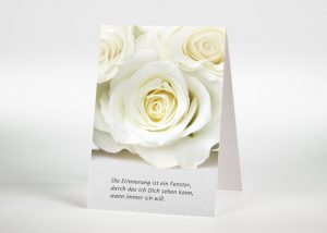 Weiße Rosen - Sterbebildchen Motiv B-31
