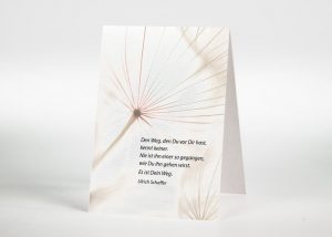 Samen einer Pusteblume - Sterbebildchen Motiv B-34