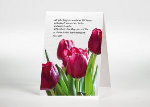 Ein Strauß Tulpen - Sterbebildchen Motiv B-35