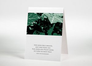 Efeu an einer Wand - Sterbebildchen Motiv F-17