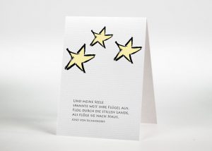 Drei Sterne - Sterbebildchen Motiv S-03