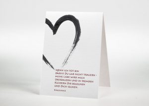 Mit Tusche gezeichnetes Herz - Sterbebildchen Motiv S-08