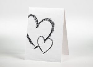 Großes und kleines Herz - Sterbebildchen Motiv S-09