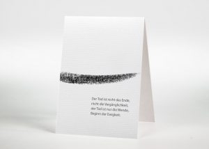 Mit Kohle gezeichneter Strich - Sterbebildchen Motiv S-10