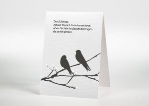 2 Vögel auf einem Ast - Sterbebildchen Motiv S-14