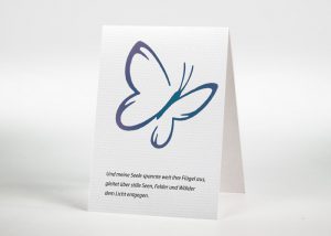 Gezeichneter Schmetterling - Sterbebildchen Motiv S-18