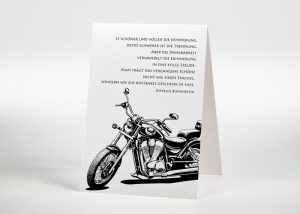 Gezeichnetes Motorrad - Sterbebildchen Motiv S-19