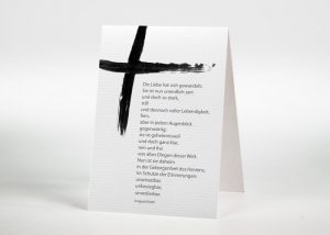 Tuschezeichnung eines Kreuzes - Sterbebildchen Motiv S-27