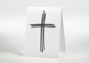 Aus Strichen gestaltetes Kreuz - Sterbebildchen Motiv S-29