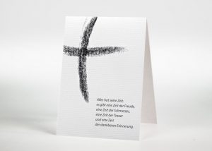 Kreuz Kohlezeichnung - Sterbebildchen Motiv S-32