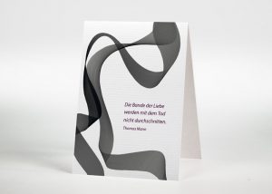 Graues verschlungenes Band - Sterbebildchen S-39