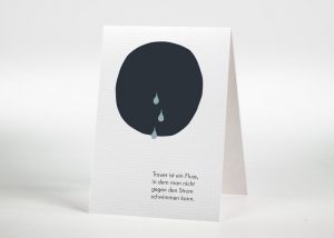 Schwarzer Kreis mit 3 Tränen - Sterbebildchen S-41