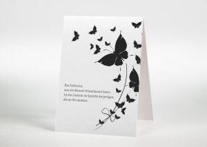 Aufsteigende Schmetterlinge - Sterbebildchen Motiv S-42