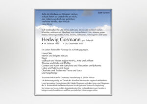 individuelle Traueranzeige