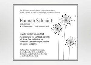 Stilisierte Pusteblume - Traueranzeige Motiv S-40