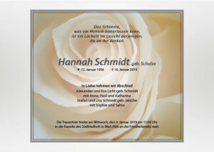 Gelbe Rose - Traueranzeige Motiv B-02