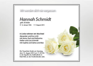 Weiße Rose - Traueranzeige Motiv B-05