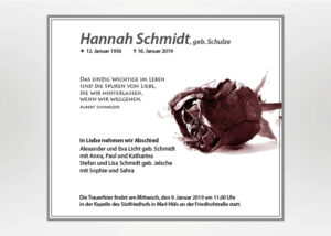 Getrocknete Rote Rose - Traueranzeige Motiv B-06