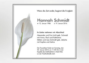 Calla - Traueranzeige Motiv B-07