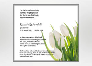 Tulpen - Traueranzeige Motiv B-11