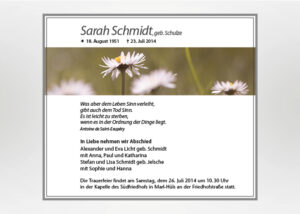 Gänseblümchen - Traueranzeige Motiv B-12