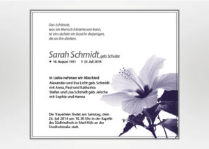 Hibiskus - Traueranzeige Motiv B-14