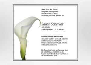 Calla - Traueranzeige Motiv B-17