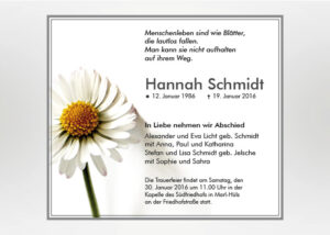 Gänseblümchen - Traueranzeige Motiv B-21