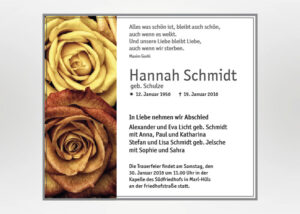 Rote und gelbe Rose - Traueranzeige Motiv B-27