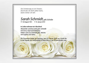 Weiße Rosen - Traueranzeige Motiv B-31