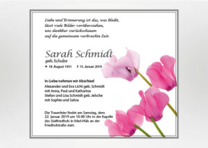 Alpenveilchen - Traueranzeige Motiv B-32