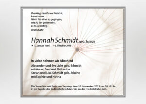 Samen einer Pusteblume - Traueranzeige Motiv B-34