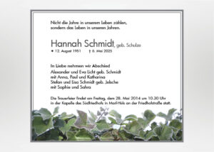 Mit Raureif bedeckter Efeu - Traueranzeige Motiv F-21