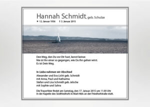 Segelboot im Meer - Traueranzeige Motiv F-23