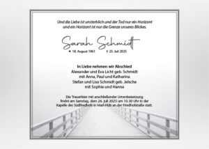 Steg ins Meer - Traueranzeige Motiv F-26